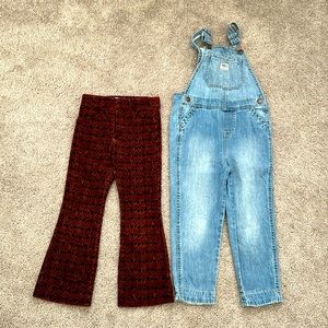Bundle kids girl pants/ jumpsuit size 6